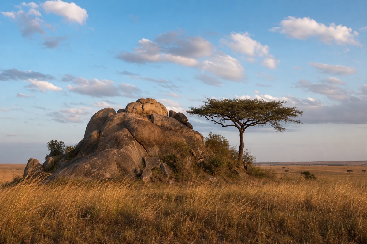 A granite kopje on the Serengeti plains