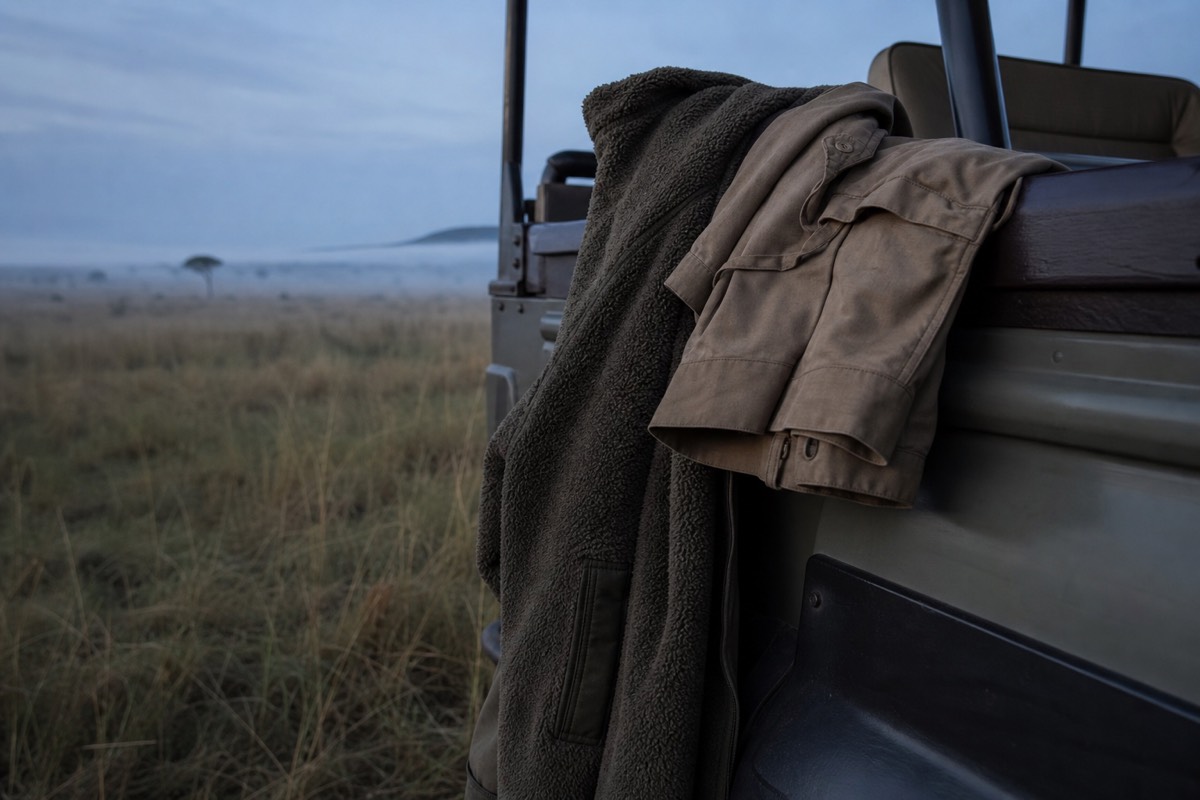 Layered clothing for a cool Mara morning