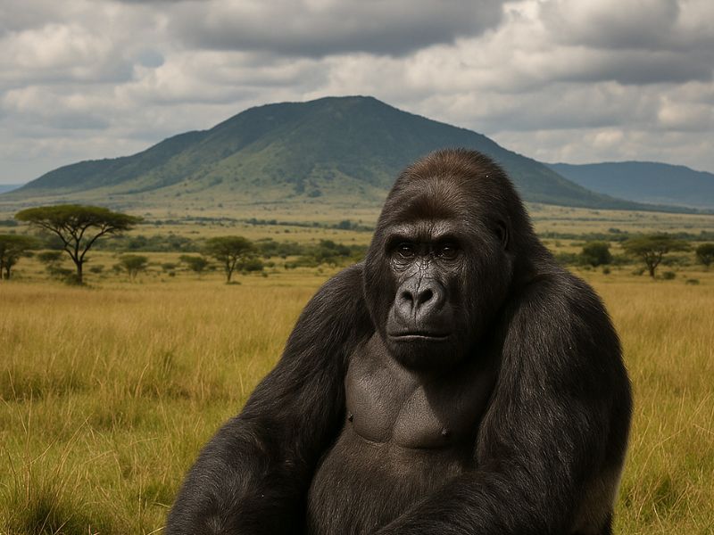 Spotted gorilla at masai mara national park